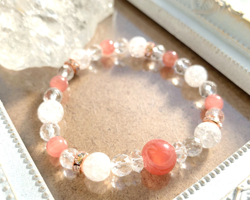 パワーストーン ブレスレット バラ色の人生へ オレンジインカ