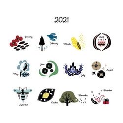 2021年　卓上カレンダー　【A6縦型】 4枚目の画像
