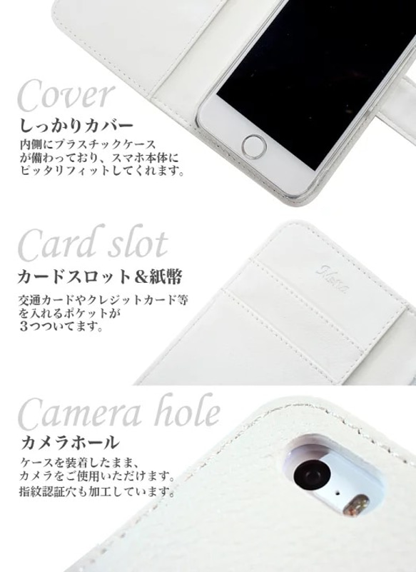 スマホケース　iPhone 送料無料　Android リボン　デコ　ストーン　diary-black-r-02 5枚目の画像