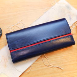 スリットデザイン 〜エレガントで可愛い長財布〜【受注製作】 1枚目の画像