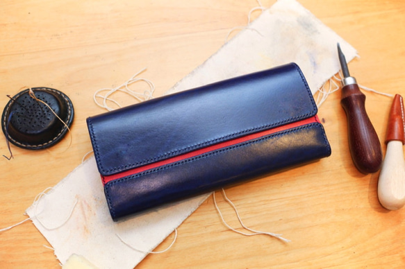 スリットデザイン 〜エレガントで可愛い長財布〜【受注製作】 1枚目の画像