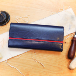 スリットデザイン 〜エレガントで可愛い長財布〜【受注製作】 2枚目の画像