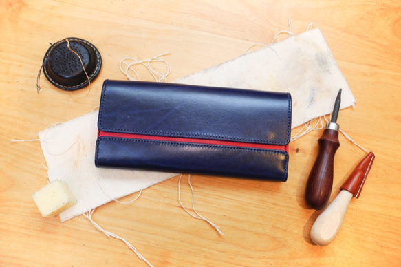 スリットデザイン 〜エレガントで可愛い長財布〜【受注製作】 2枚目の画像