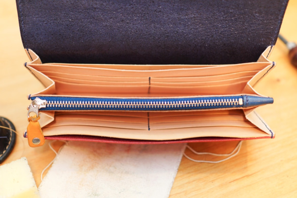 スリットデザイン 〜エレガントで可愛い長財布〜【受注製作】 4枚目の画像