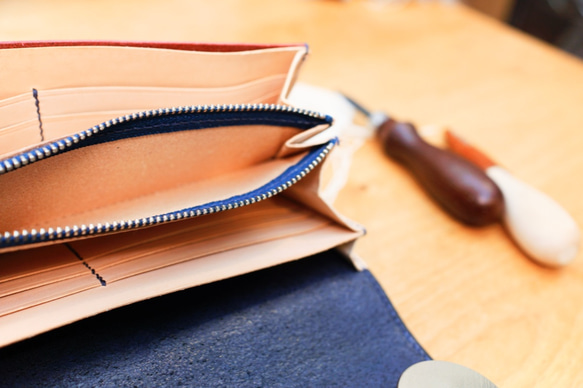 スリットデザイン 〜エレガントで可愛い長財布〜【受注製作】 5枚目の画像