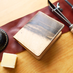 リアルウッド × 黒柿とヌメ革のコンビ カードケース 1枚目の画像