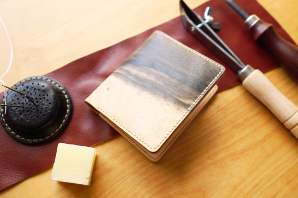 リアルウッド × 黒柿とヌメ革のコンビ カードケース 1枚目の画像