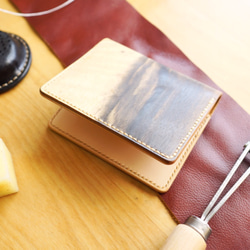 リアルウッド × 黒柿とヌメ革のコンビ カードケース 2枚目の画像