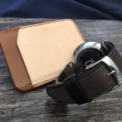 プルアップレザーの腕時計ベルト 〜シンプルな大人の佇まい〜【受注製作】 3枚目の画像
