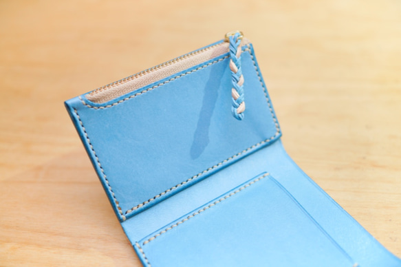 ラビット3.1 / 初夏のビーチより  〜カードポケットが増えた。小さな三つ折り財布〜【受注製作】 5枚目の画像