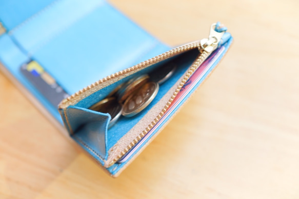 ラビット3.1 / 初夏のビーチより  〜カードポケットが増えた。小さな三つ折り財布〜【受注製作】 6枚目の画像