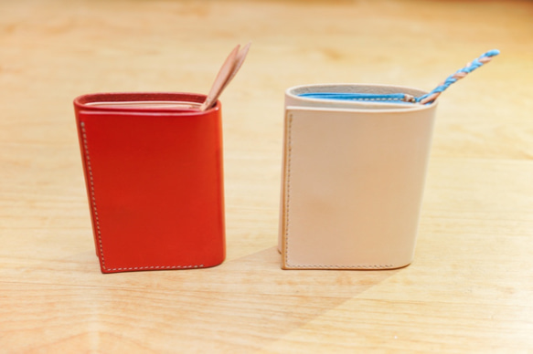 ラビット3.1 / 初夏のビーチより  〜カードポケットが増えた。小さな三つ折り財布〜【受注製作】 7枚目の画像