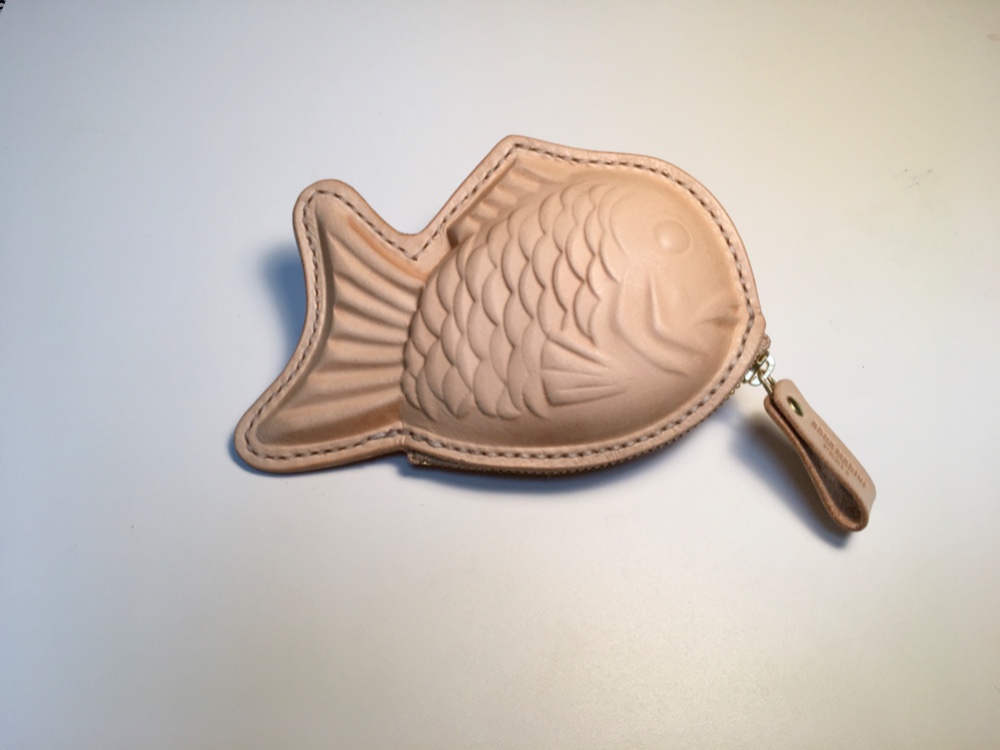 (受注製作) 手縫いのたい焼きコインケース / ナチュラル