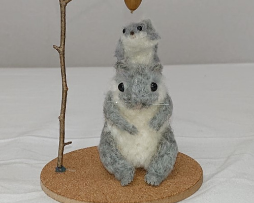 エゾモモンガ 親子 羊毛フェルト あたろう 通販 7851557｜Creema(クリーマ)