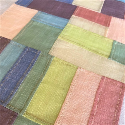 専用】刺繍生地のポジャギ風タペストリー 56×65の通販 by fu.wa