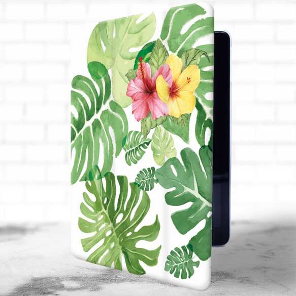 再次上架 x 16 ♪ “Monstera &amp; Hibiscus” 輕質 ♪ iPad 保護套 智慧保護套 mini6 第2張的照片