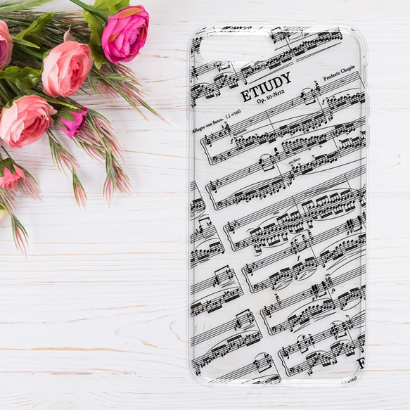 再次上架 x 4 “蕭邦革命練習曲”iPhone/Android 智慧型手機保護殼透明硬質鋼琴音樂 SE3 第2張的照片