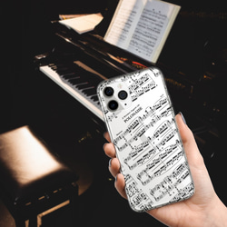 『ショパン 英雄ポロネーズ』iPhone/android スマホケース クリア ピアノ 音楽 楽譜 レッスン クラシック 1枚目の画像