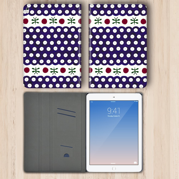 再販×3♪ポーリッシュポタリーvol.1『伝統的なモスキート柄』iPadケース　タブレット Air5 手帳型　ポーランド 3枚目の画像