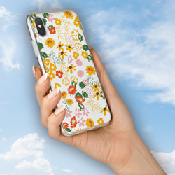 『アネモネやコスモス』水彩画♬iPhone/android ほぼ全機種対応 スマホケース ハードケース iPhone11 2枚目の画像