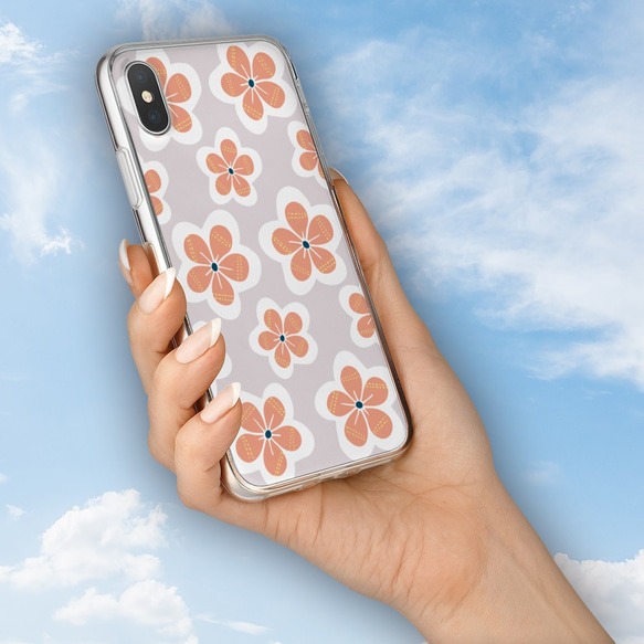 再販×2♪『北欧風 ピンクの小花』 iPhone/android 全機種対応 スマホケース iPhone15 2枚目の画像