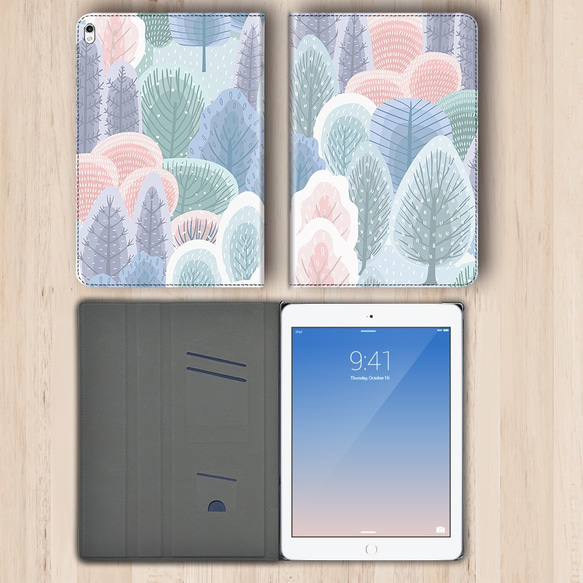再販♪『北欧風 深雪の木々』♬タブレットケース android iPad dtab Quatab 手帳型 3枚目の画像