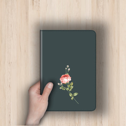 再販×4♪『一輪の薔薇 ミッドナイトグリーン』タブレットケース android iPad dtab Quatab 4枚目の画像