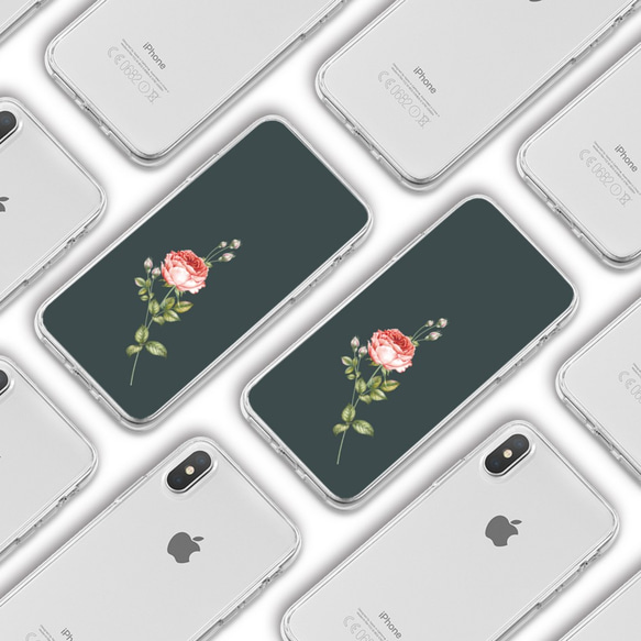 再販×9♪『一輪のバラ ミッドナイトグリーン』iPhone/android ほぼ全機種対応 スマホケース ハードケース 3枚目の画像