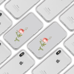 再販♪『一輪のバラ（ライトグレー）』iPhone/android ほぼ全機種対応 スマホケース ハードケース 3枚目の画像