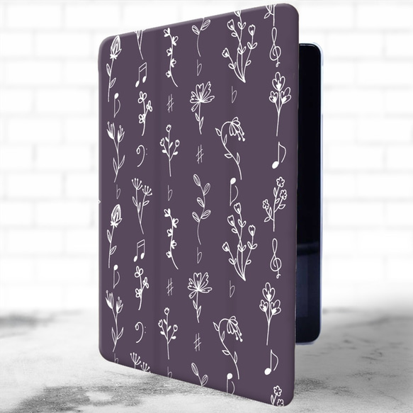 再次上架 x 6 ♪ “手繪野花和音符（紫色）” 輕量 ♪ iPad 保護殼 智慧型保護殼 mini6 第 9 代 Pro Ai 第2張的照片