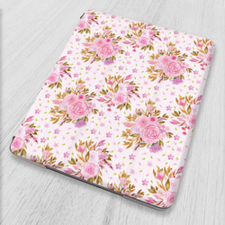 『水彩画風 ピンクの薔薇と小花』軽量♪タブレットケース iPadケース mini6 10.2 第9世代 Air Pro 1枚目の画像