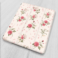 ピンクの薔薇と音符』軽量♪iPadケース スマートケース 花柄 iPadmini7