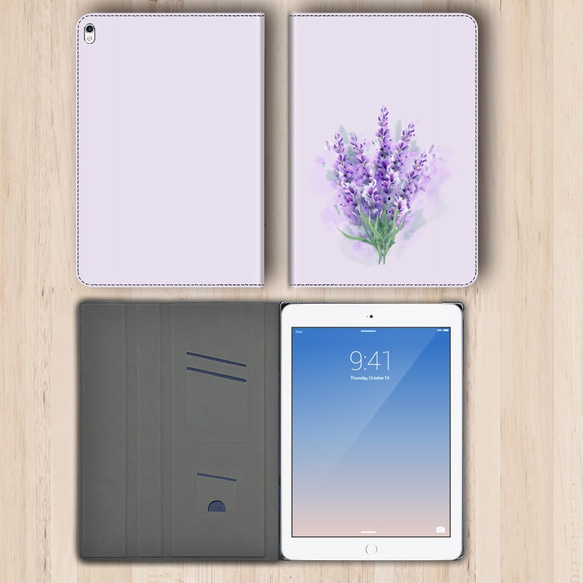 再販×2♪『ラベンダーブーケ』タブレットケース android/iPad Quatab Air5 mini6 第9世代 3枚目の画像