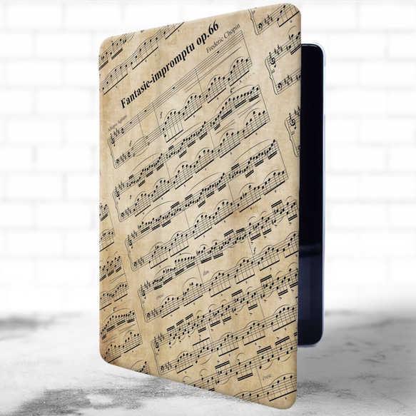 『ショパン幻想即興曲 ヴィンテージ』軽量♪iPadケース Pro mini6 第10世代 Air13 ピアノ 音楽 音符 2枚目の画像