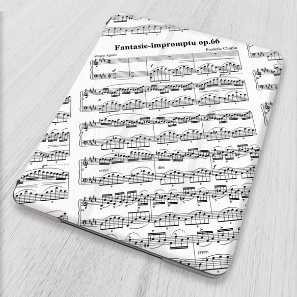 再次上架 x 2 ♪ 「蕭邦幻想即興演奏白色」輕量 ♪ iPad 保護殼 Pro mini 8 代 11 12.9 鋼琴音樂 第1張的照片