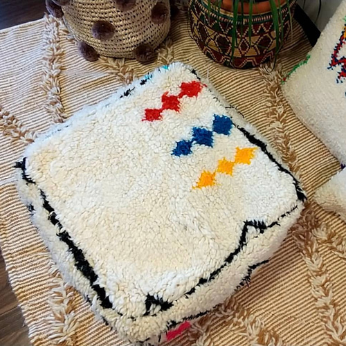 モロッコ プフ pouf アジラル オットマン クッション 3 クッション