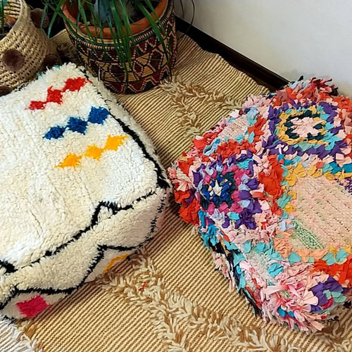 モロッコ プフ pouf アジラル オットマン クッション 3 クッション