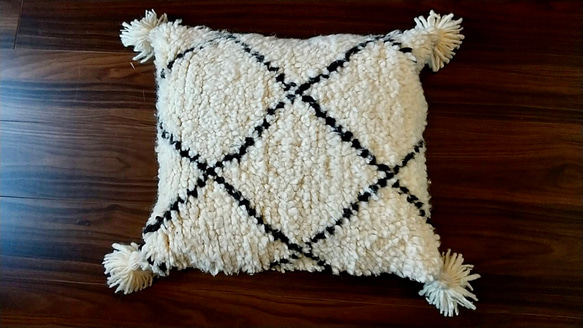 モロッコ ベニワレン Beniourain クッションカバー 白 1 クッション