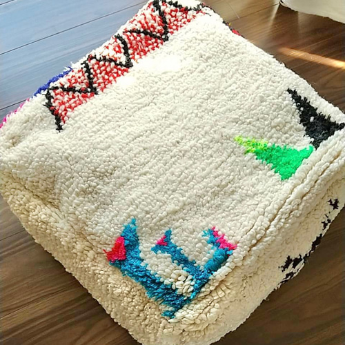 プフ モロッコプフ ベニワレン クッションカバー ウール オットマン