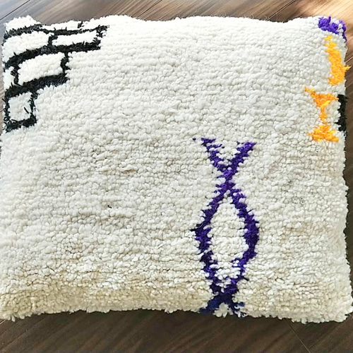 モロッコ アジラル クッション クッションカバー プフ ラグ 4