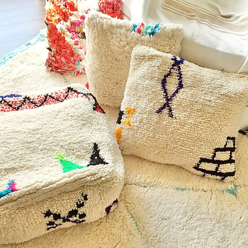 モロッコ アジラル クッション プフ クッションカバー ラグ 5  