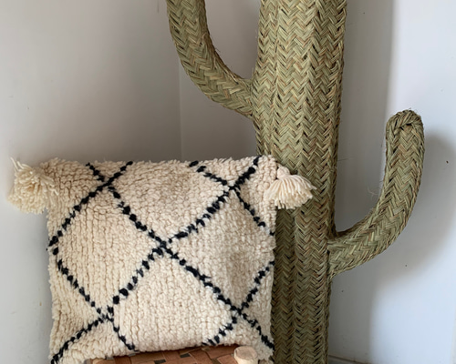 ベニワレン　クッションカバー　2個セット　モロッコ モロッコ ベニワレン Beniourain クッションカバー 白 1 クッション