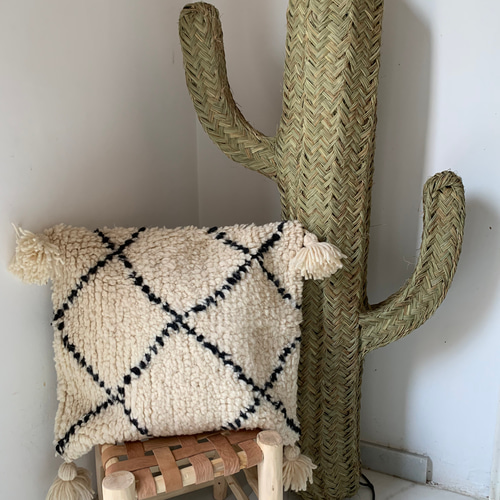 モロッコ ベニワレンクッションカバー モロッコ ベニワレン Beniourain クッションカバー 白 1 クッション