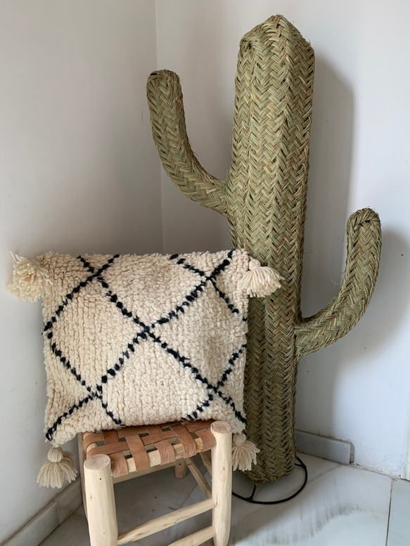 ベニワレン　クッションカバー　2個セット　モロッコ モロッコ ベニワレン Beniourain クッションカバー 白 1 クッション