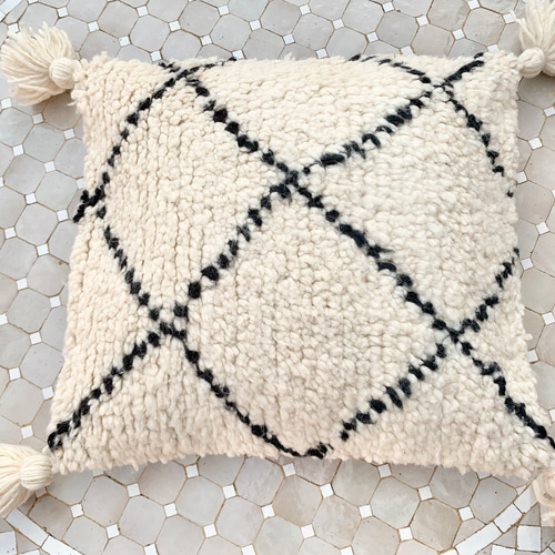 モロッコ ベニワレン Beniourain クッションカバー 白 1 クッション