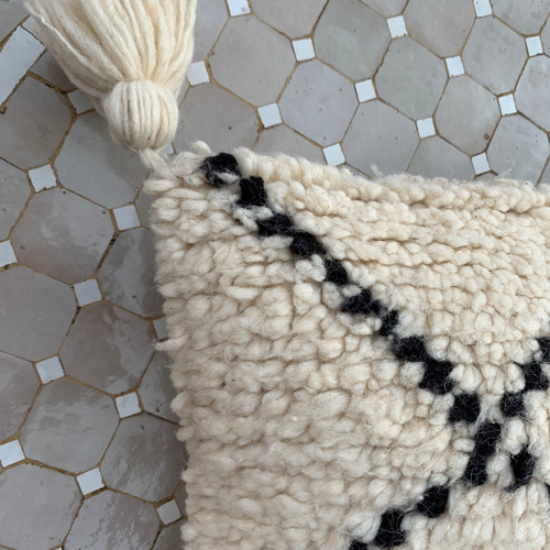 モロッコ ベニワレン Beniourain クッションカバー 白 1 クッション