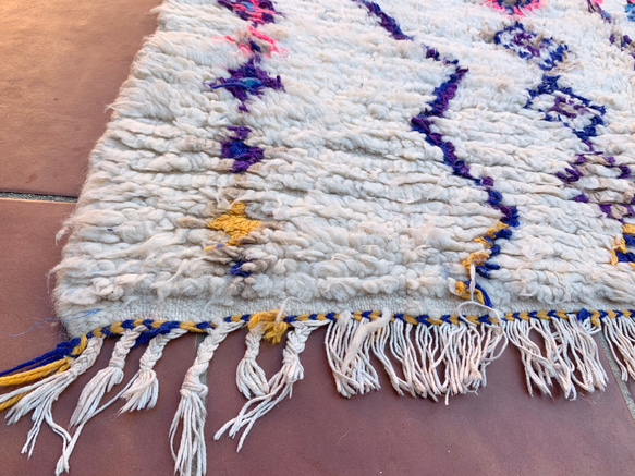 モロッコ ラグ カーペット　絨毯　アジラル カラフル　ベニワレン 9枚目の画像