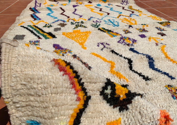 モロッコ ラグ カーペット　絨毯　アジラル  ベニワレン 7枚目の画像