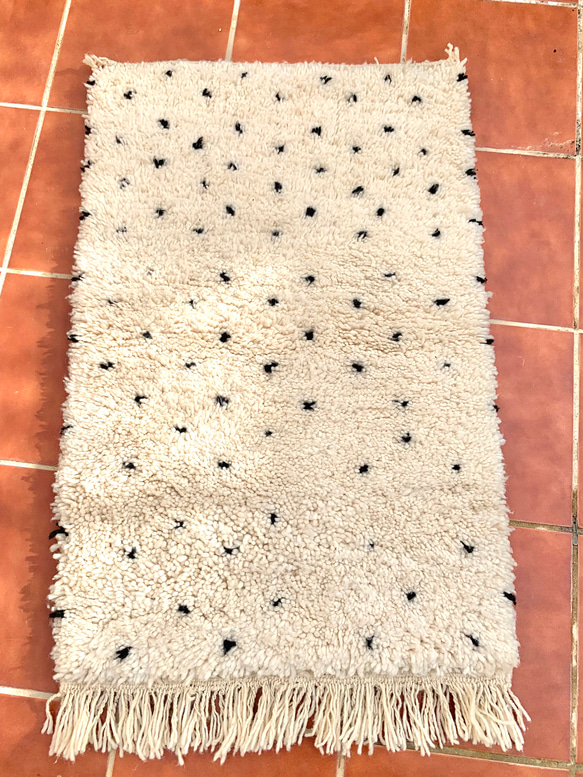 新品】ドット柄のベニワレン モロッコラグ 玄関マット
