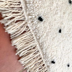 モロッコ  ラグ ベニワレン　ドット ブラック　カーペット　絨毯 3枚目の画像